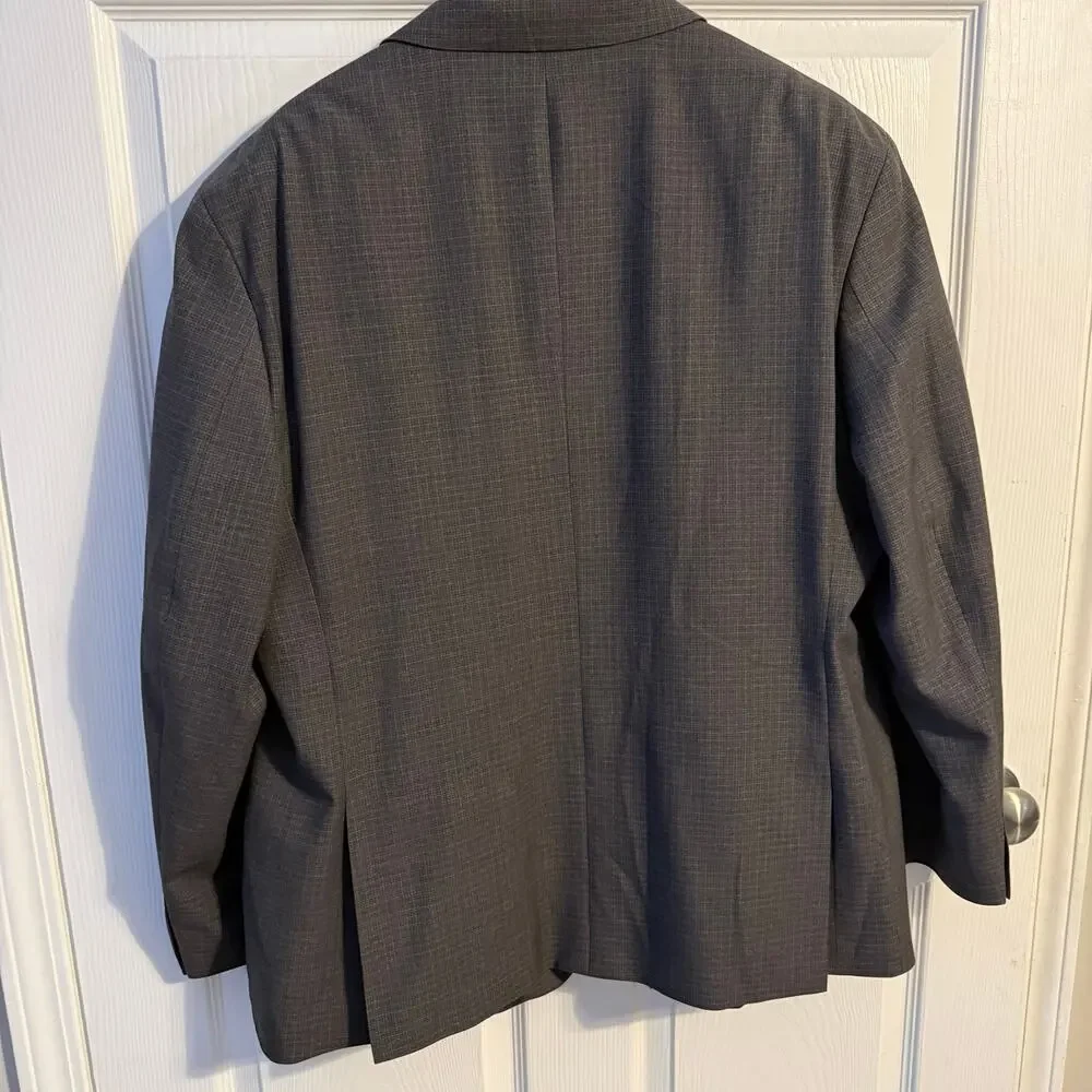 Michael Kors 52R Gray Windowpane Plaid Blazer Sport Coat Big Tall 2-Button